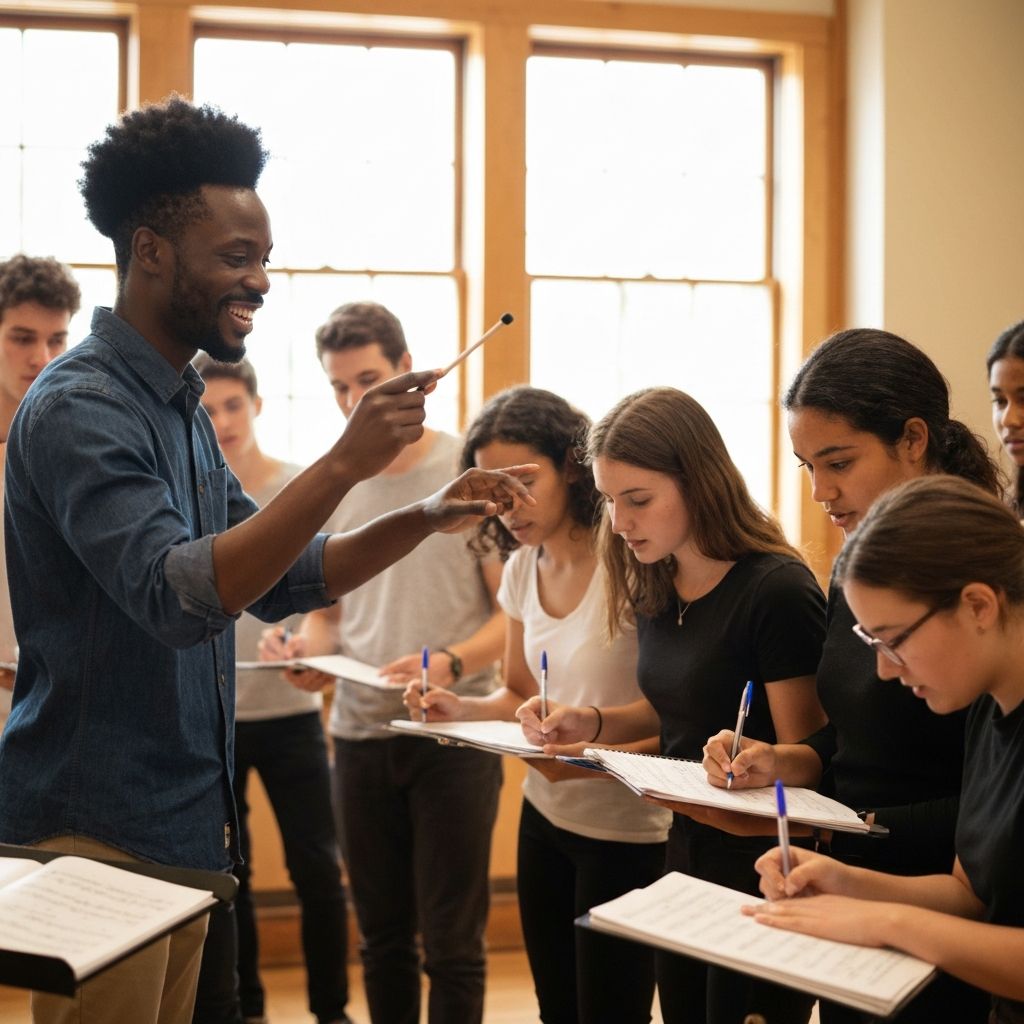 Choral music workshop with aspiring conductors
